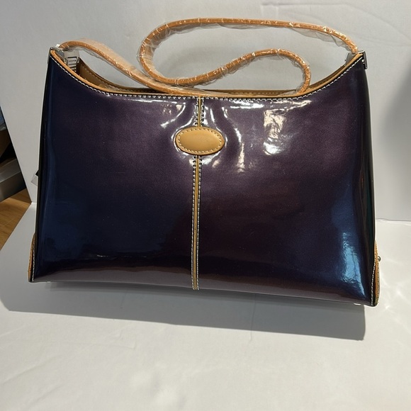 Tosca vintage handbag purple. NWT.  Purple, beige, shoulder bag, purse. - Picture 2 of 16